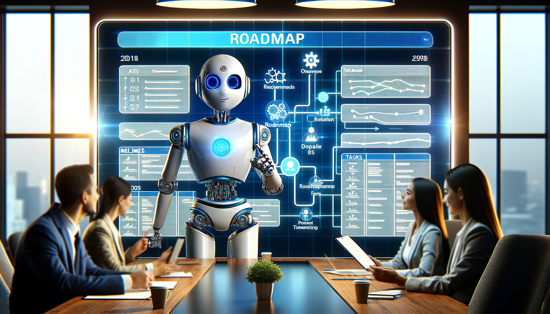 IA qui qui pointe un tableau qui représente une feuille de route