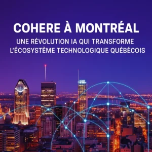 Cohere à Montréal. Illustration du centre ville de Montréal la nuit