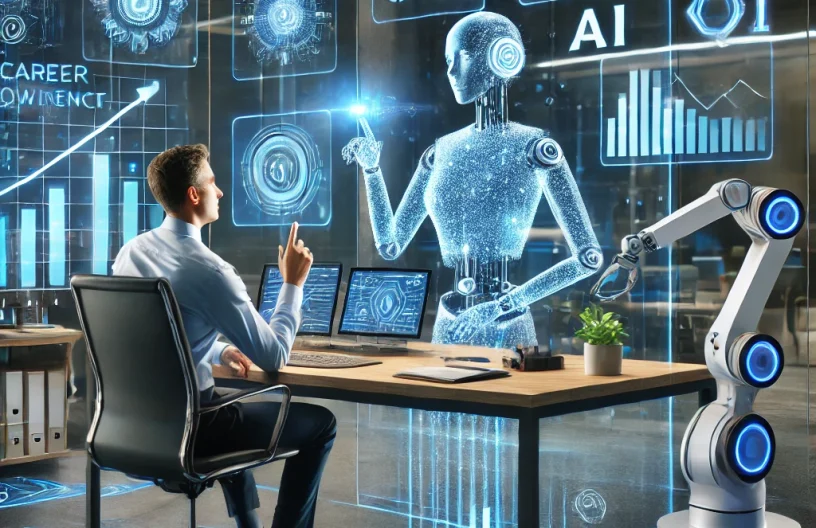 représentation Comment adapter votre carriere à l'ère de l'IA - Robot qui apprend à un humain dans une salle de classe